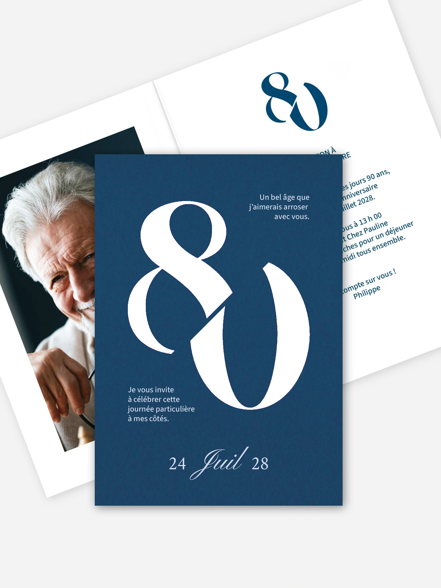 invitation anniversaire 80 Bel âge