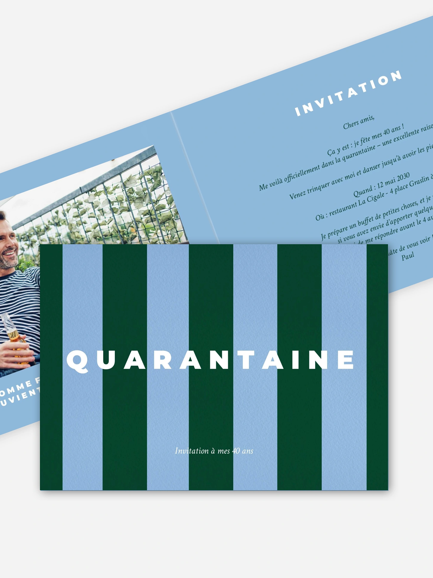 invitation anniversaire 40 Coloré