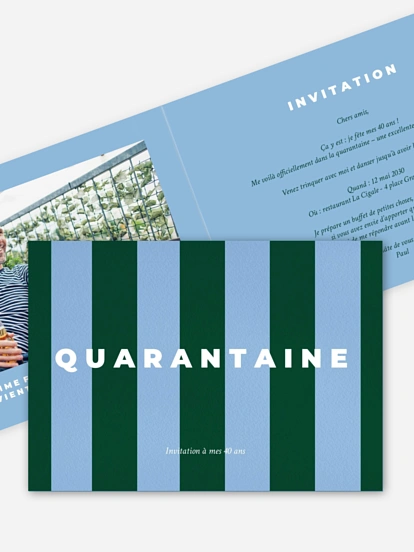 invitation anniversaire 40 Coloré