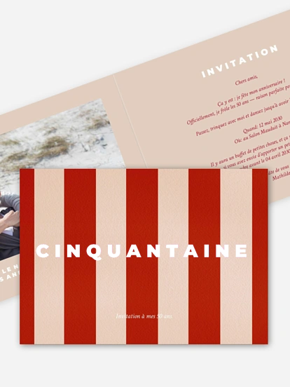 invitation anniversaire 50 Coloré