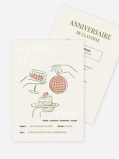 invitation anniversaire Soirée