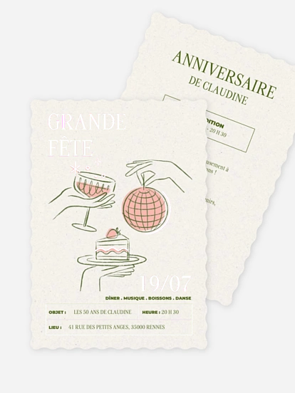 invitation anniversaire Soirée