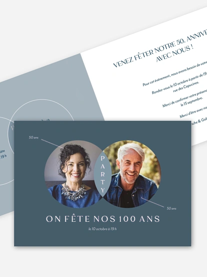 invitation anniversaire Double fête