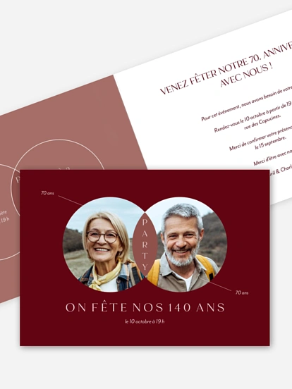 invitation anniversaire Double fête