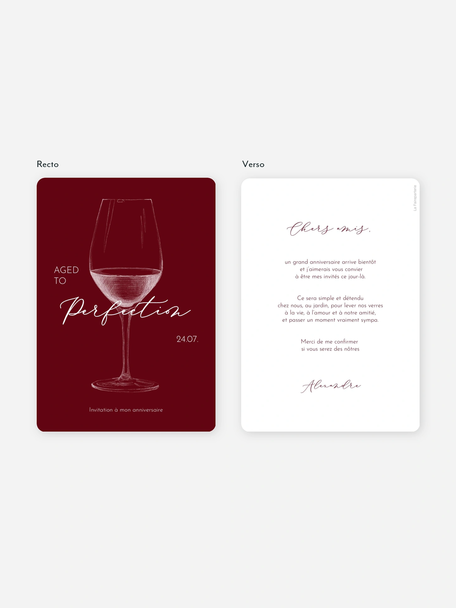 invitation anniversaire Grande cuvée