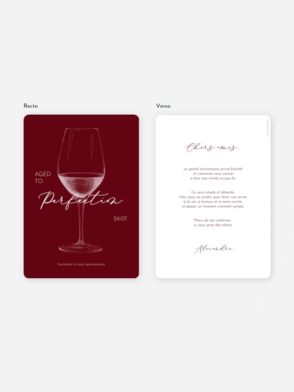 invitation anniversaire Grande cuvée