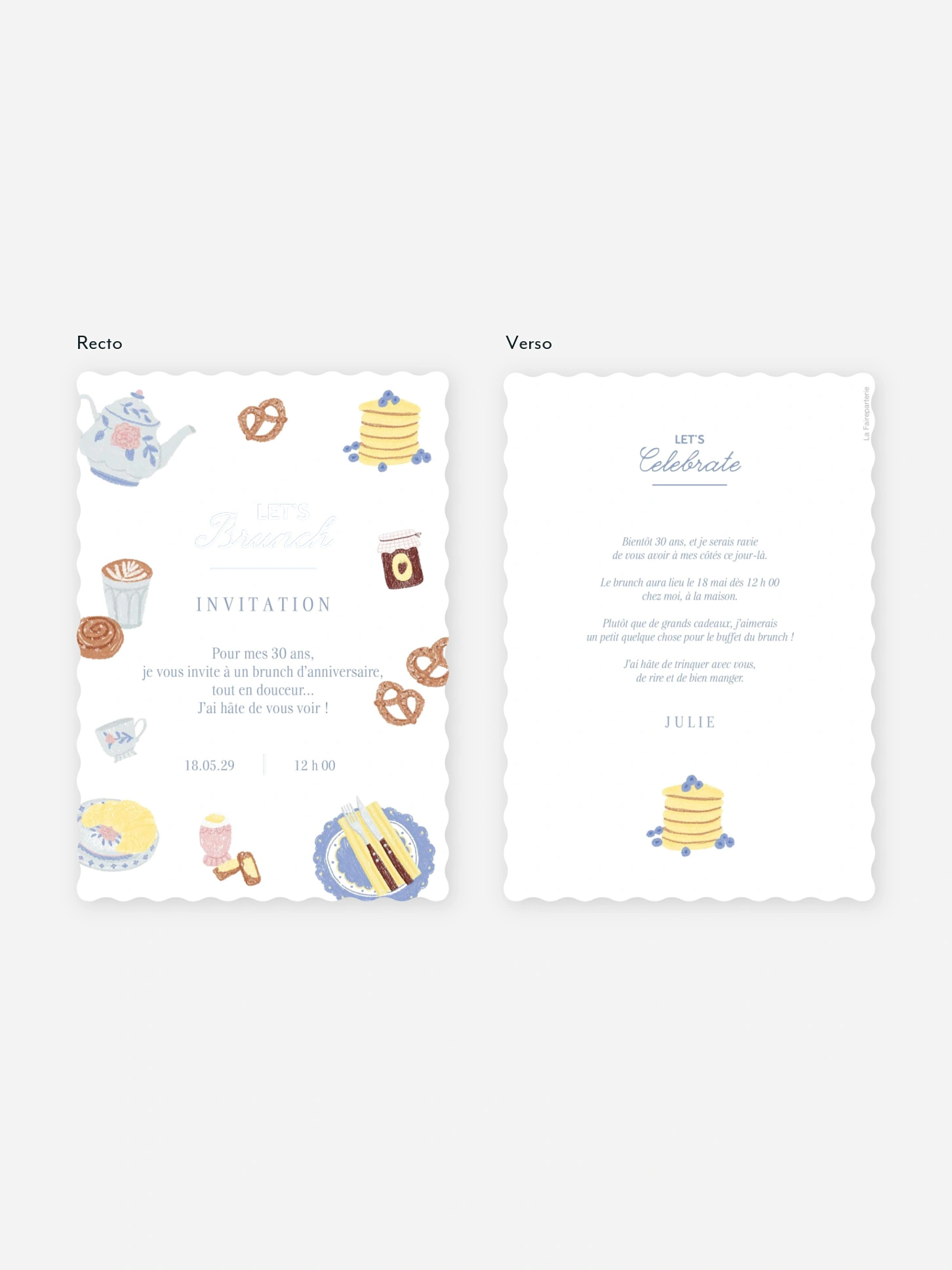 invitation anniversaire Brunch en joie
