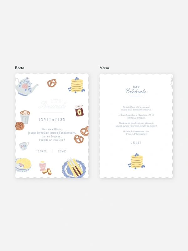 invitation anniversaire Brunch en joie