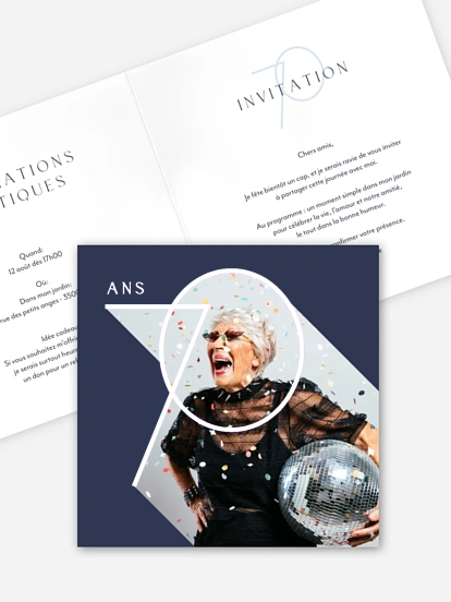 invitation anniversaire 70 Chiffre en scène