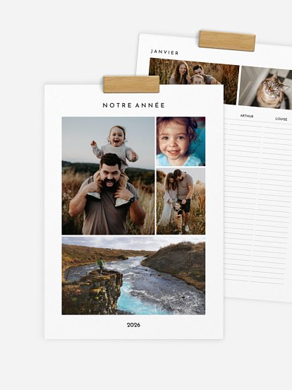 Calendrier familial Minimaliste 4 colonnes