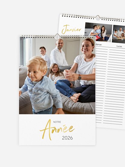 Calendrier familial Calligraphie moderne 3 colonnes