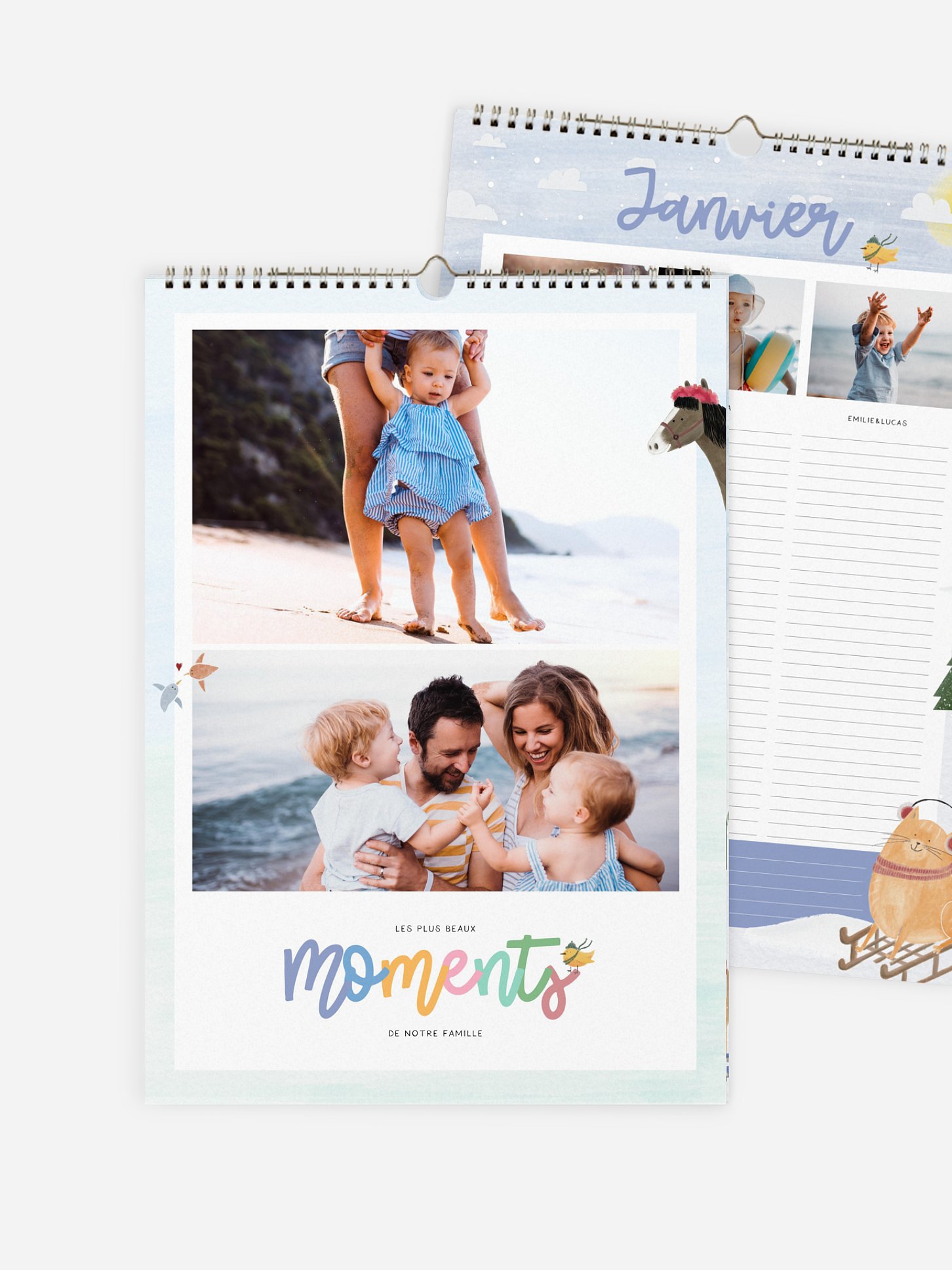 Calendrier familial Animaux 3 colonnes
