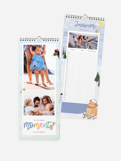 Calendrier familial Animaux 3 colonnes