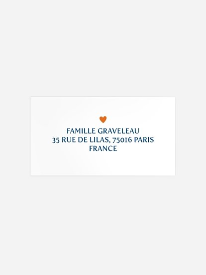 Étiquette destinataire naissance De tout cœur