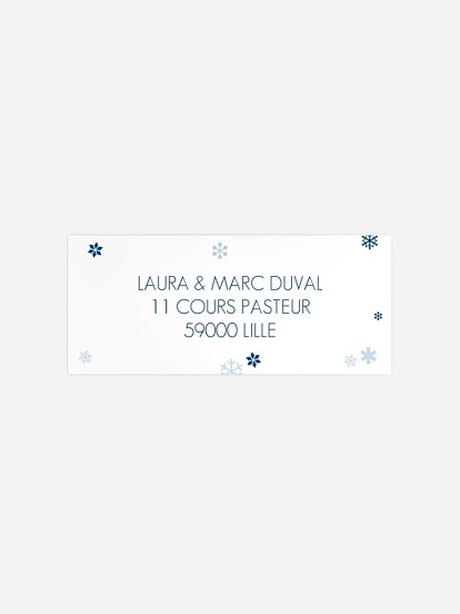 Étiquette expéditeur voeux Boule de neige