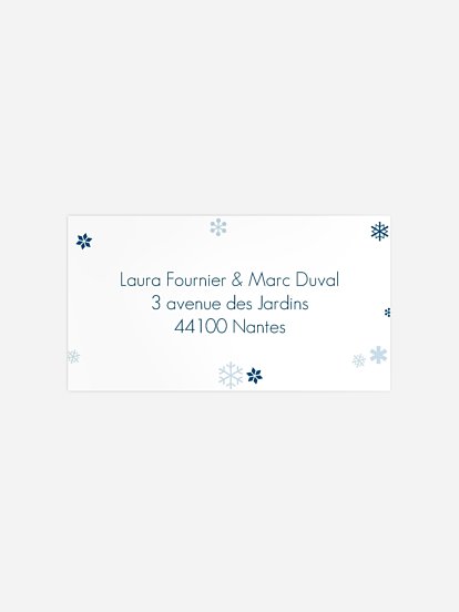 Étiquette destinataire voeux Boule de neige