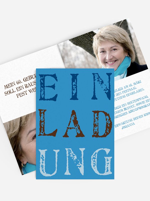 Einladung 60. Geburtstag Letters