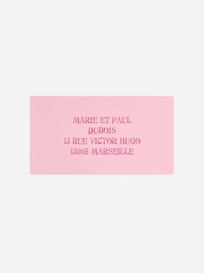 Étiquette destinataire naissance Me voilà