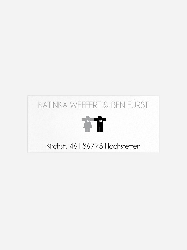 Absenderaufkleber Hochzeit Mann & Frau
