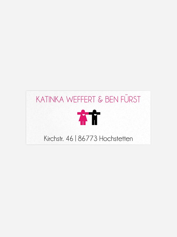 Absenderaufkleber Hochzeit Mann & Frau