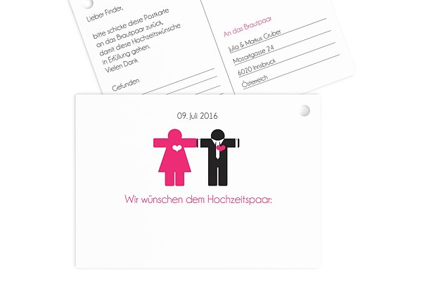 Ballonkarte Hochzeit Mann & Frau