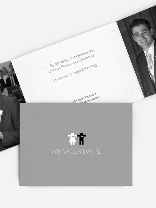 Dankeskarte Hochzeit Mann & Frau