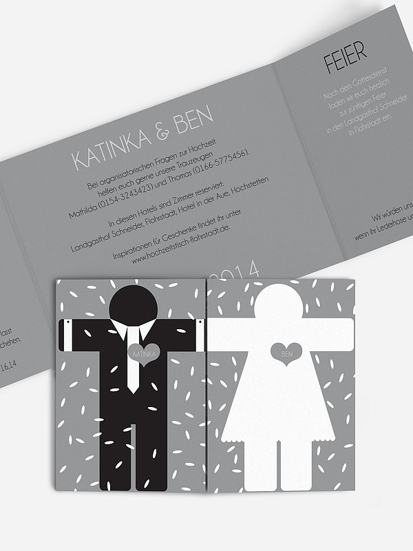 Hochzeitseinladung Mann & Frau