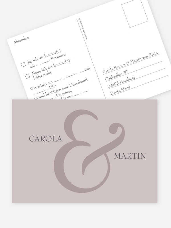 Antwortkarte Hochzeit &
