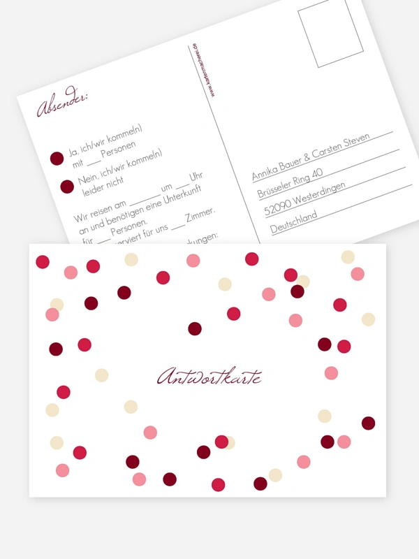 Antwortkarte Hochzeit Punktvoll