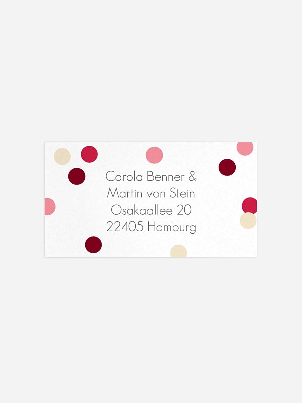Empfängeraufkleber Hochzeit Punktvoll