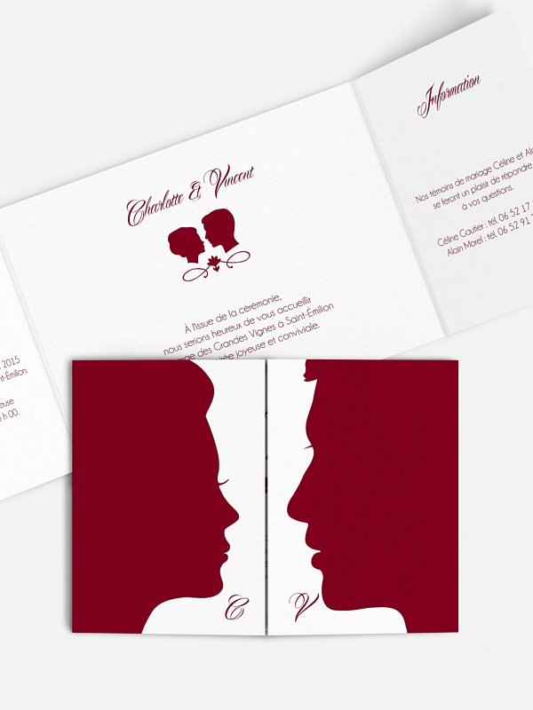 Faire-part mariage Silhouette