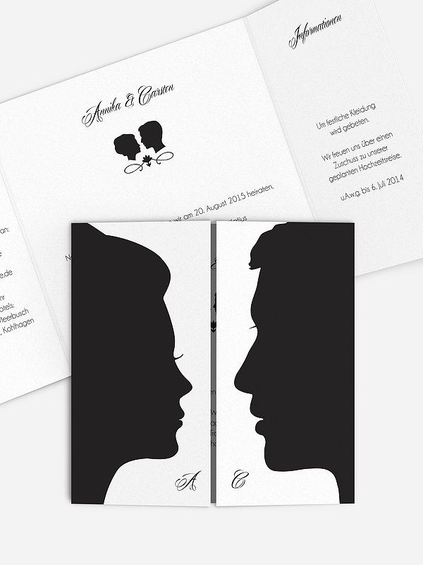 Hochzeitseinladung Scherenschnitt