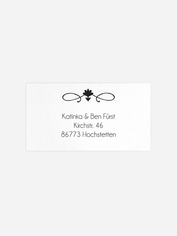 Empfängeraufkleber Hochzeit Scherenschnitt