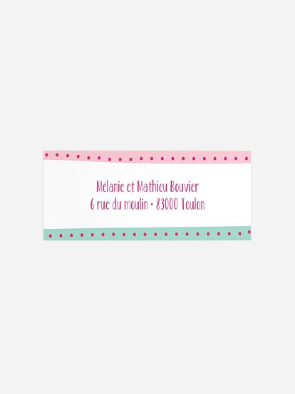 Étiquette expéditeur naissance Jolie nouvelle