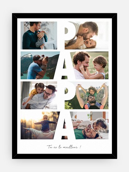 Affiche fête des pères Papa en lettres