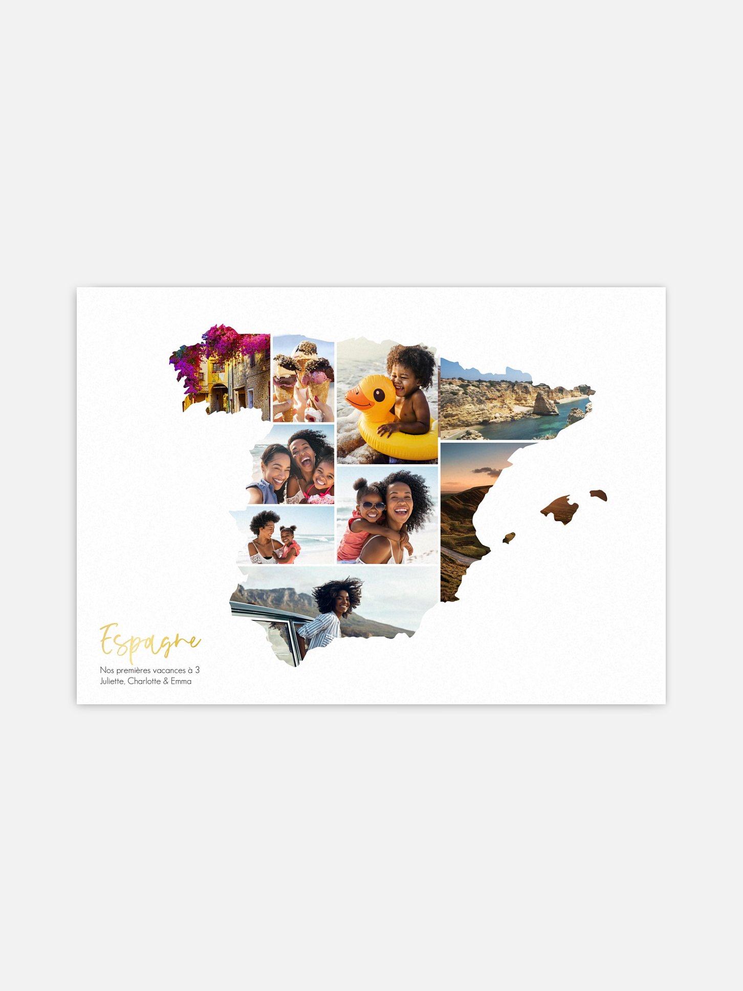 Affiche Carte Espagne photo collage
