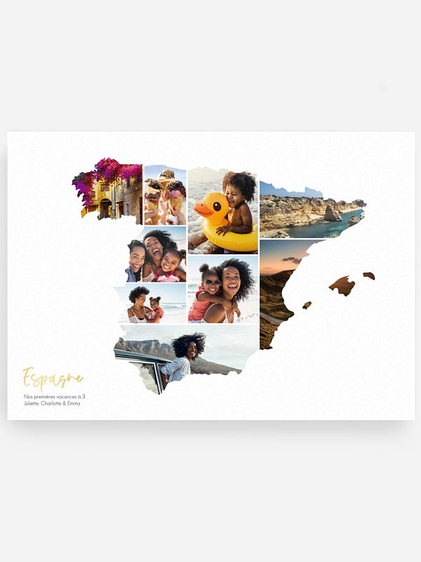Carte Espagne photo collage