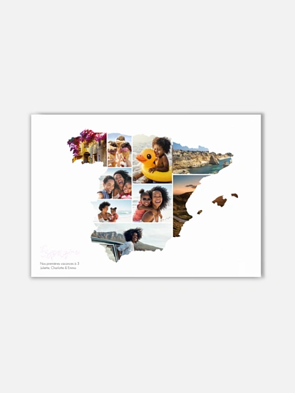 Affiche Carte Espagne photo collage