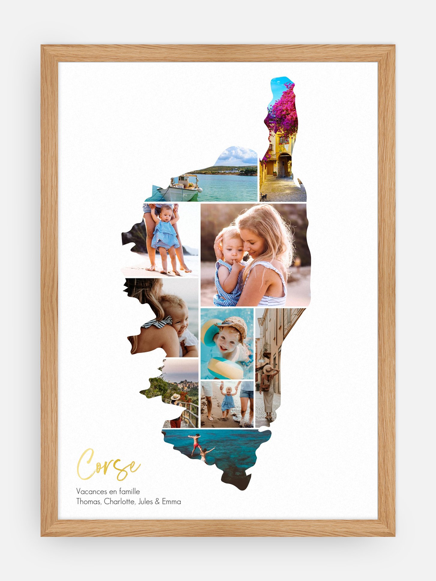 Affiche Carte Corse photo collage