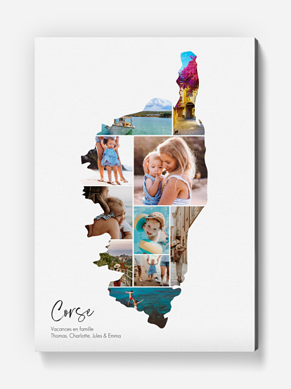 Affiche Carte Corse photo collage