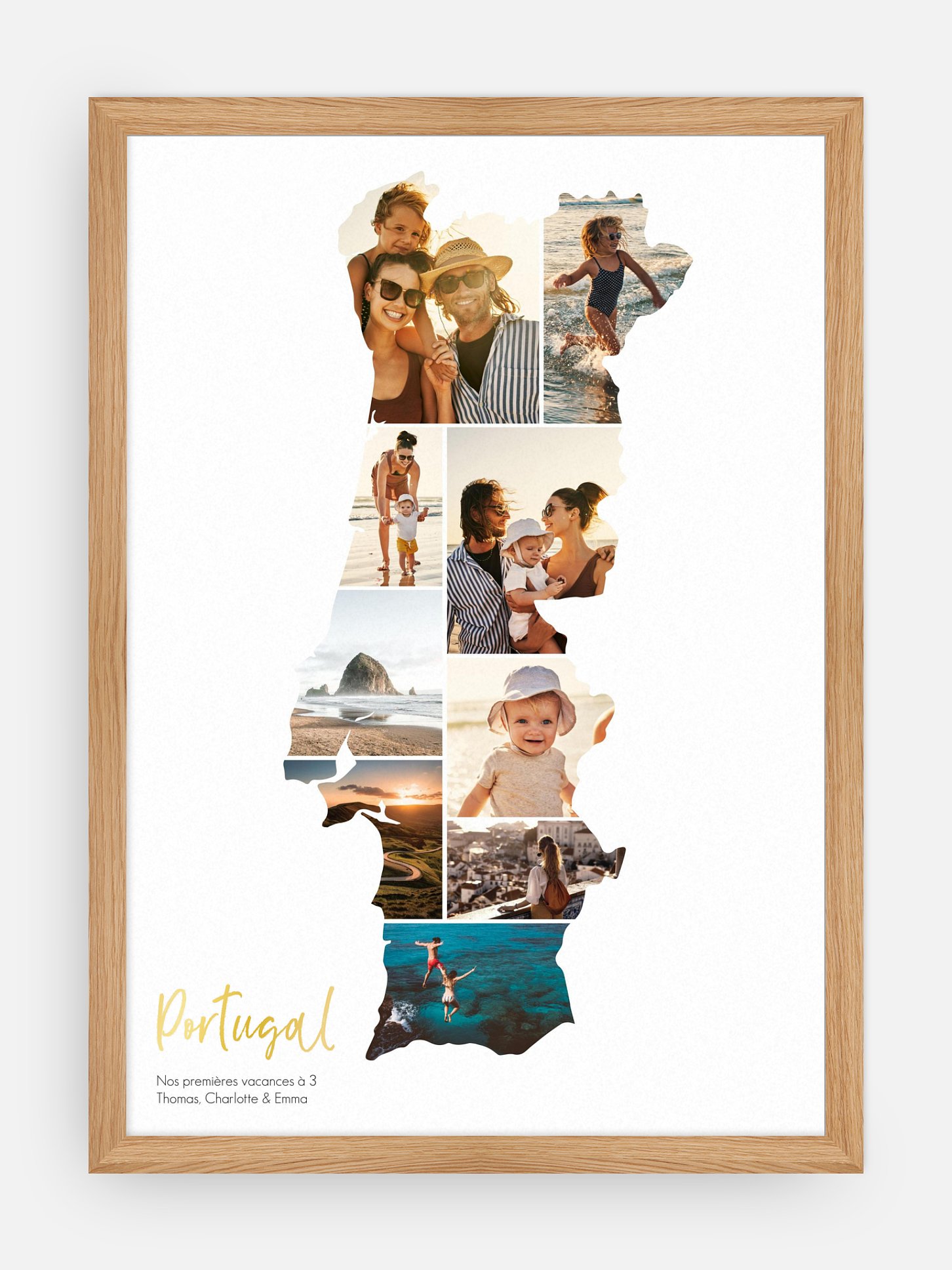 Affiche Carte Portugal photo collage