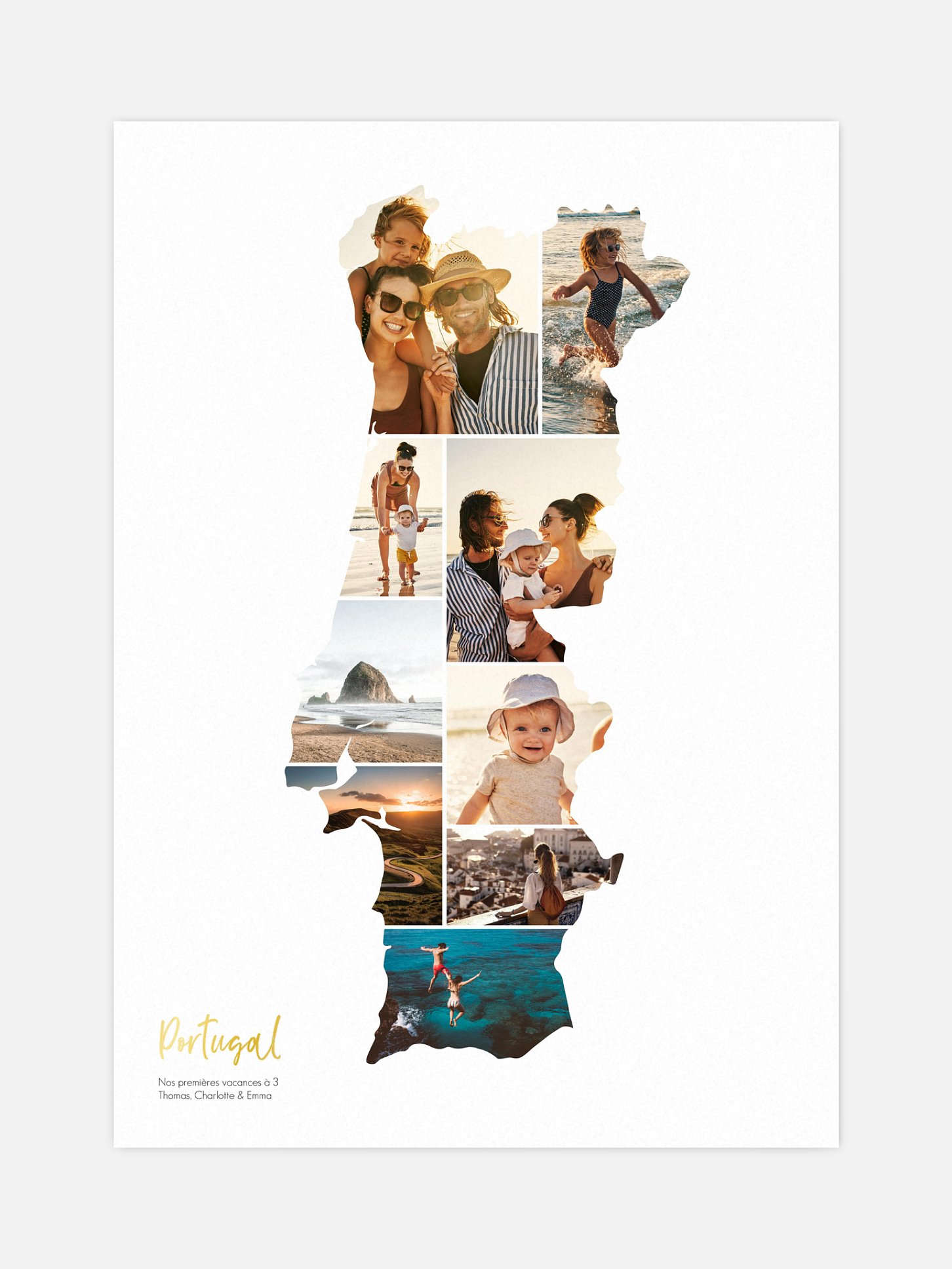 Affiche Carte Portugal photo collage