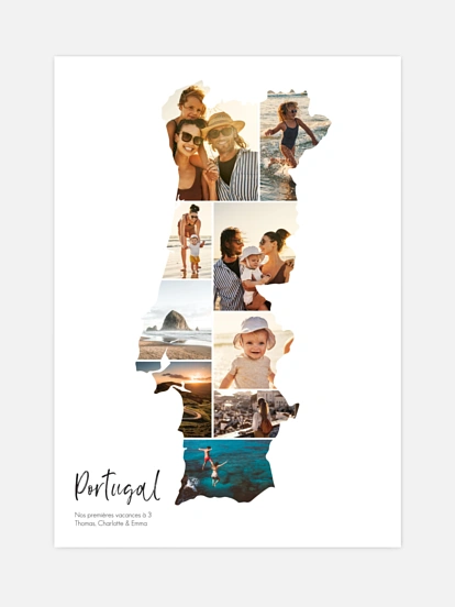 Affiche Carte Portugal photo collage