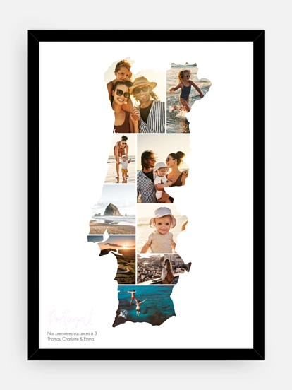 Affiche Carte Portugal photo collage