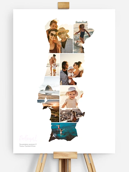 Affiche Carte Portugal photo collage