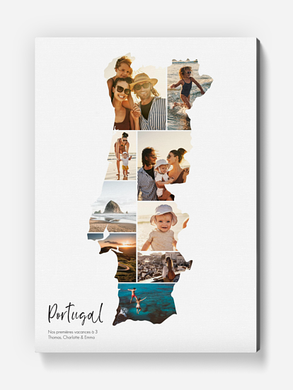 Affiche Carte Portugal photo collage