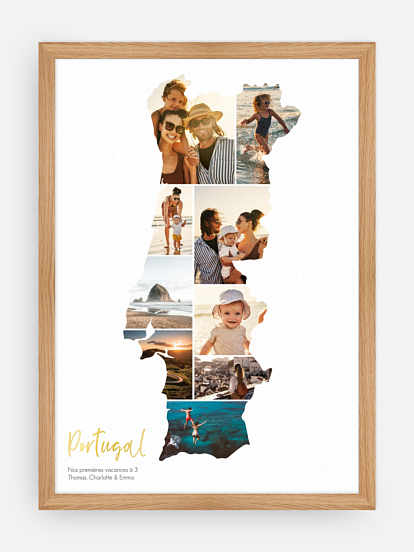 Affiche Carte Portugal photo collage
