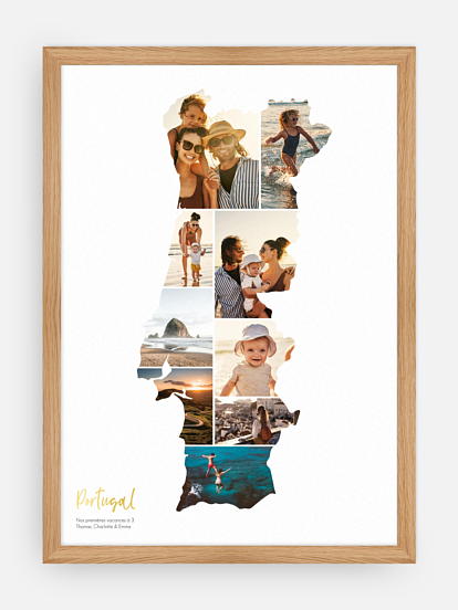 Affiche Carte Portugal photo collage