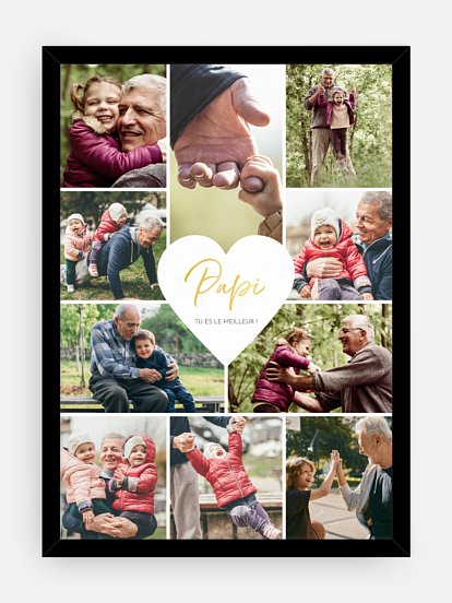 Cadre Photo Pliable - Mon Papa toujours là pour moi - Collection Famille  d'Amour - Jour de Fête - Fête des pères - Événements