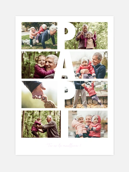 Affiche fête des pères Papi en lettres